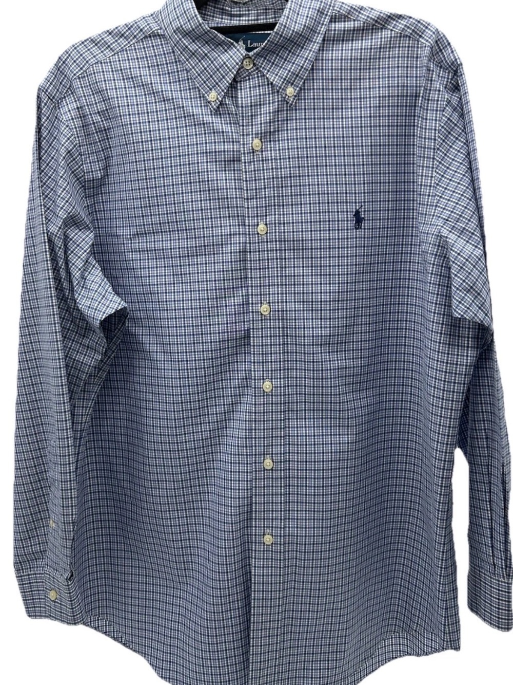 Ralph Lauren Men’s Navy & White Mini Check Button-Down Shirt
